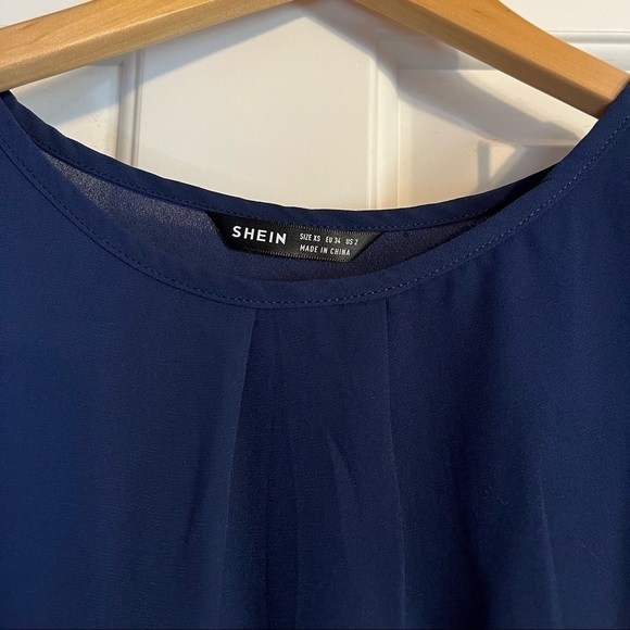 Navy Blue Blouse Size Extra Small by Shein - Picture 2 of 8